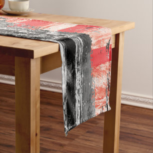 Table Runner – Red Pulse Abstract Design