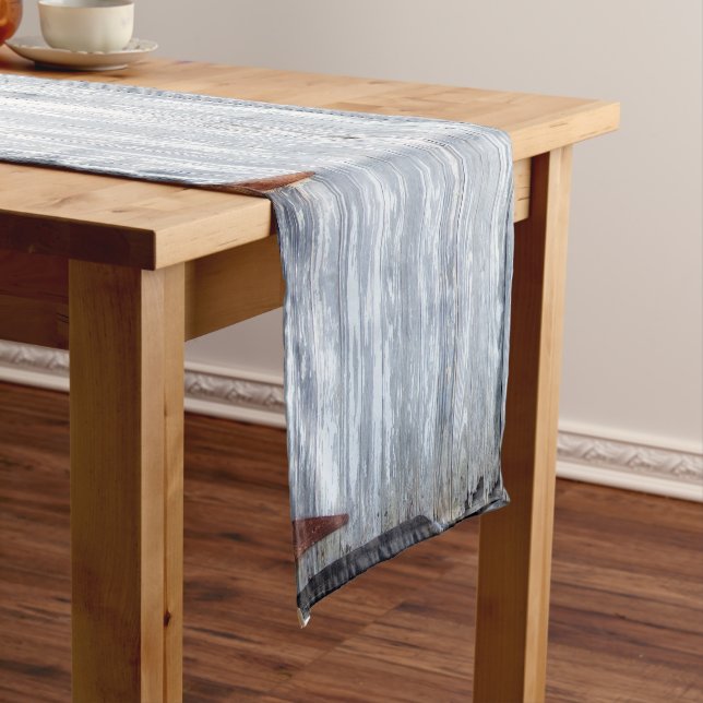 Table Runner White Wash Wood Barn Door Country Rus (In Situ)