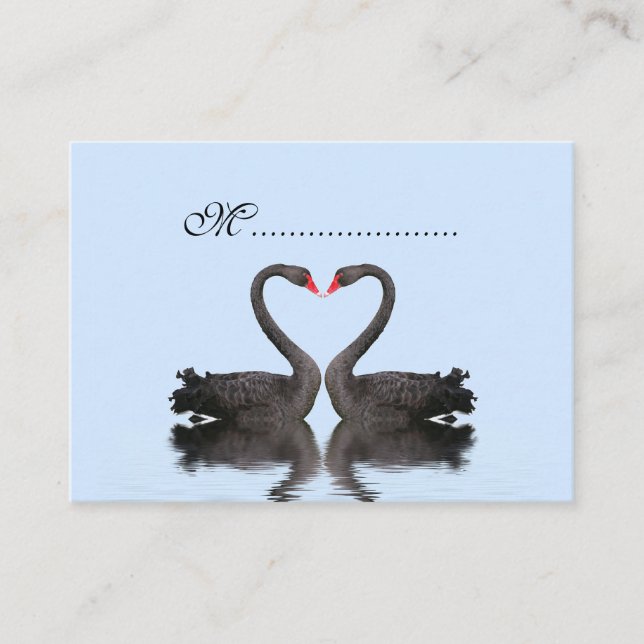 Table Seating Card Romancing Swans Wedding Set (Front)