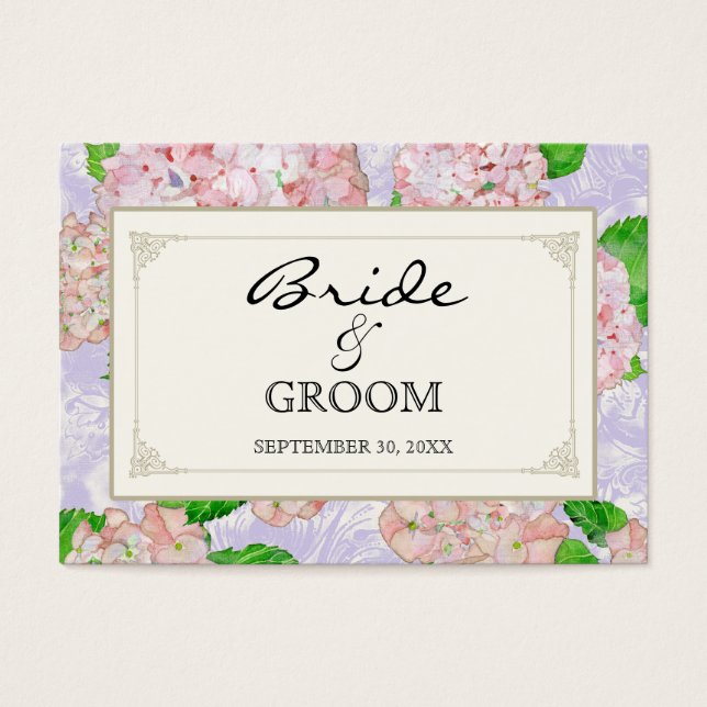 Table Seating Escort Rose Hydrangea Lace Floral (Front)