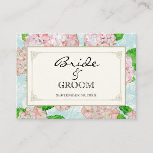 Table Seating Escort Rose Hydrangea Lace Floral Place Card