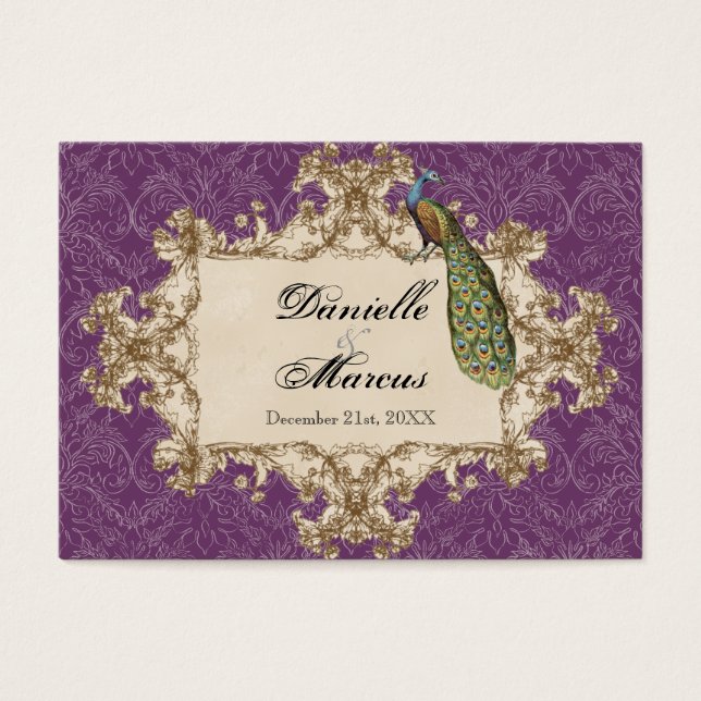 Table Seating - Purple Vintage Peacock & Etchings (Front)