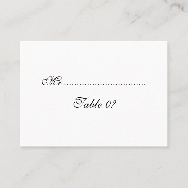 Table seating wedding arrangement CUSTOM Place Card (Front)