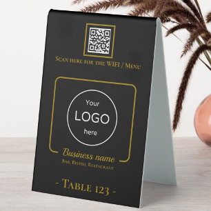 Table Sign number logo qr code business Restaurant