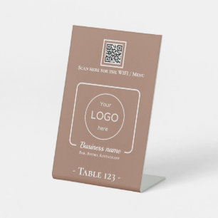 Table Sign number logo qr code mocha mousse