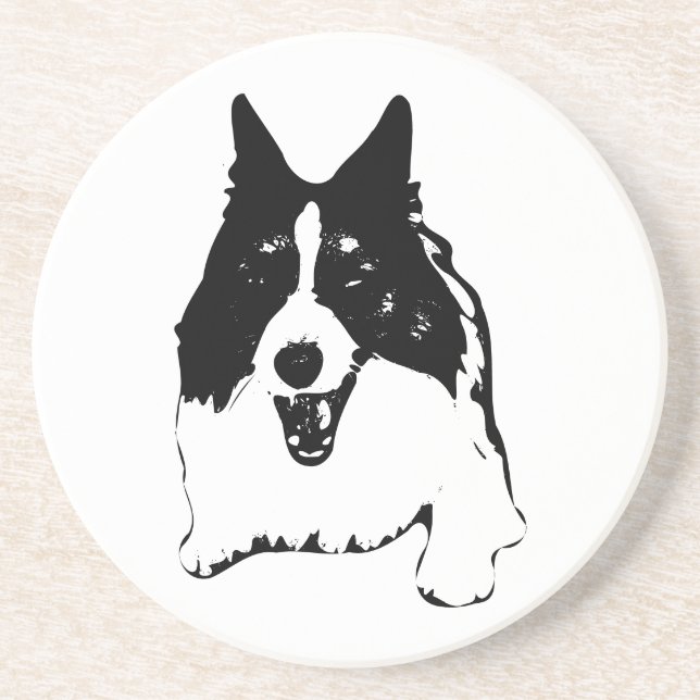 Table Smiles, Corgi Study Coaster (Front)