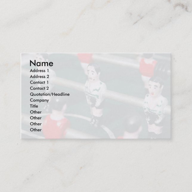 Table soccer / Football Business Card (Front)