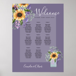  Table Sunflowers Wisteria SEATING CHART Foam Boar