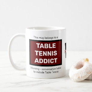 Table Tennis Addict Add Your Name Monogram Initial Coffee Mug