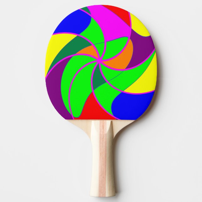 Table Tennis Bat / Paddle - Colour Twirls (Front)