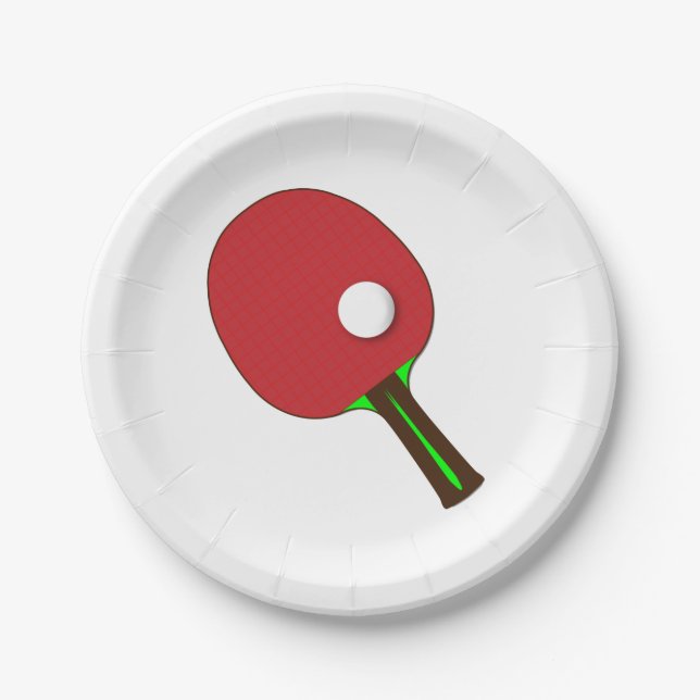 Table Tennis Bat Paper Plate (Front)