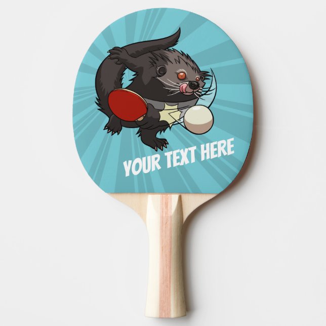 Table Tennis Bearcat Ping Pong Binturong Cartoon Ping Pong Paddle (Front)