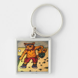 Table Tennis Cat Key Ring