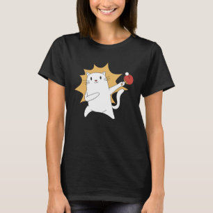 Table Tennis Cat Ping Pong Paddle Player Cat Ping T-Shirt