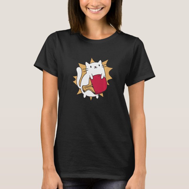 Table Tennis Cat Sport Games Ping Pong Paddle   T-Shirt (Front)