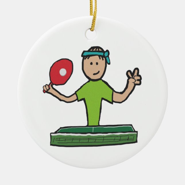 Table Tennis Ceramic Tree Decoration (Front)