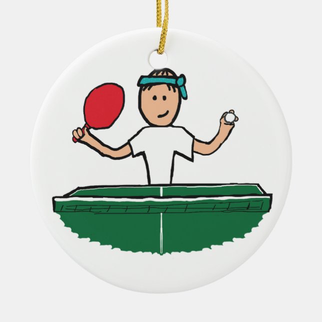 Table Tennis Ceramic Tree Decoration (Front)