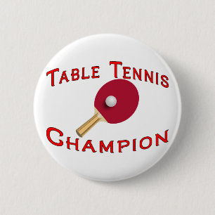 Table Tennis Champion 6 Cm Round Badge