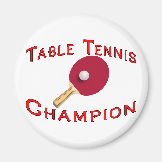 Table Tennis Champion Magnet (Front)