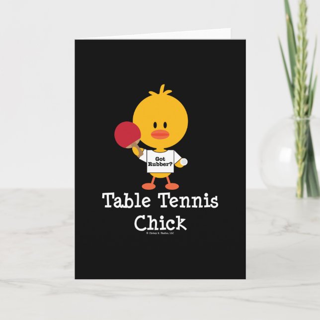 Table Tennis Chick Greeting Card (Front)