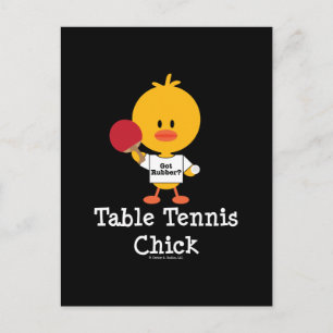 Table Tennis Chick Postcard