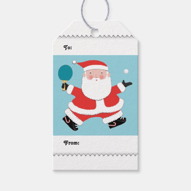 Table Tennis Christmas Gift Tags (Front)