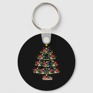Table Tennis Christmas Tree Lights Srts Player Xma Key Ring