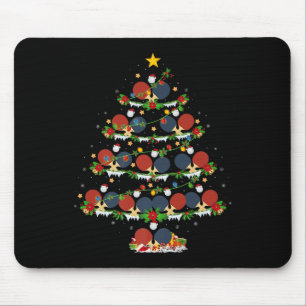 Table Tennis Christmas Tree Lights Srts Player Xma Mouse Mat