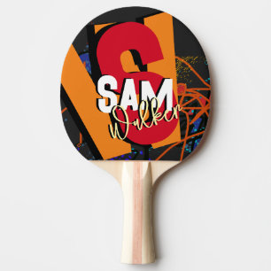 Table Tennis Colourful Name Ping Pong Paddle