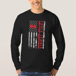 Table Tennis Cool American Flag  Paddle T-Shirt