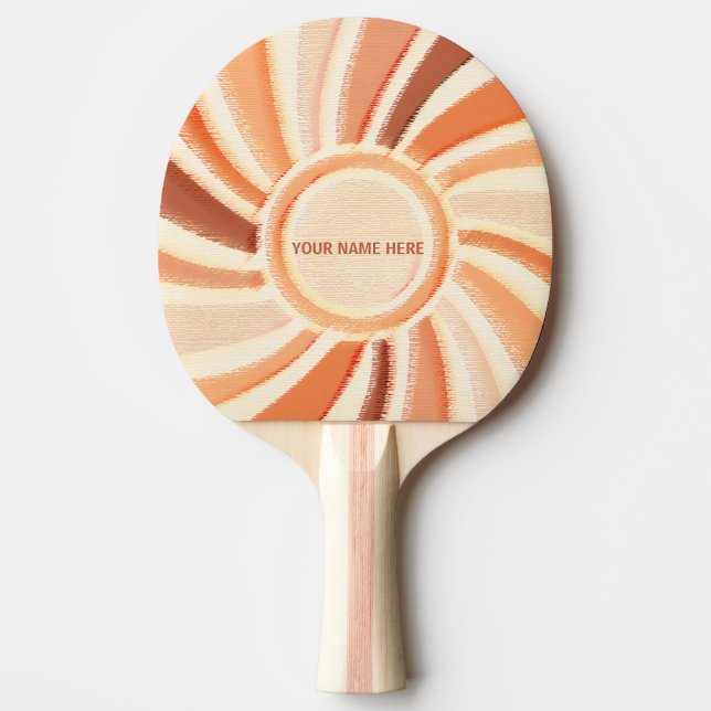 Table Tennis, Custom Name, Wood Pastel Pattern, Ping Pong Paddle (Front)