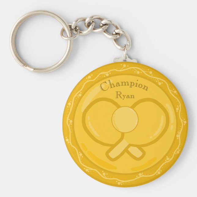 Table Tennis Golden Award Medal Key Ring (Front)