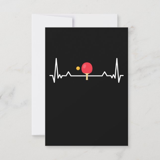 Table Tennis Heartbeat Ping-pong Whiff whaff Gift Thank You Card (Front)