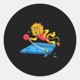 Table Tennis Lion Ng Ng Lion Outfit Table Tennis  Classic Round Sticker