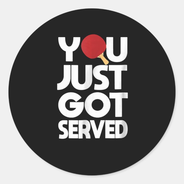 Table Tennis Men Butterfly Ping Pong Classic Round Sticker (Front)