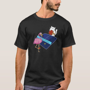 Table Tennis Outfit Ladies Cat Flamingo Table Tenn T-Shirt