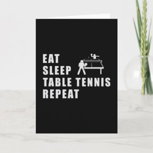 Table Tennis Paddle Ping Pong Repeat Funny Gift Card