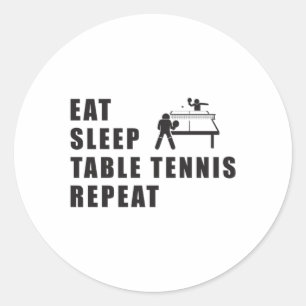 Table Tennis Paddle Ping Pong Repeat Gift Idea Classic Round Sticker