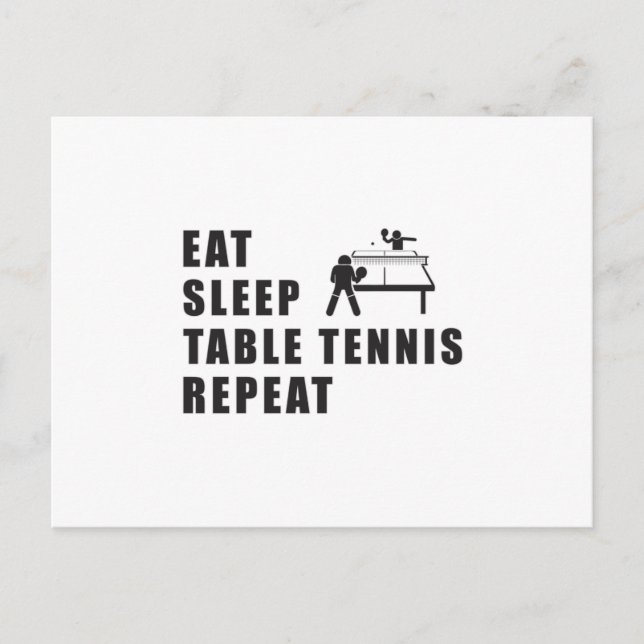 Table Tennis Paddle Ping Pong Repeat Gift Idea Postcard (Front)