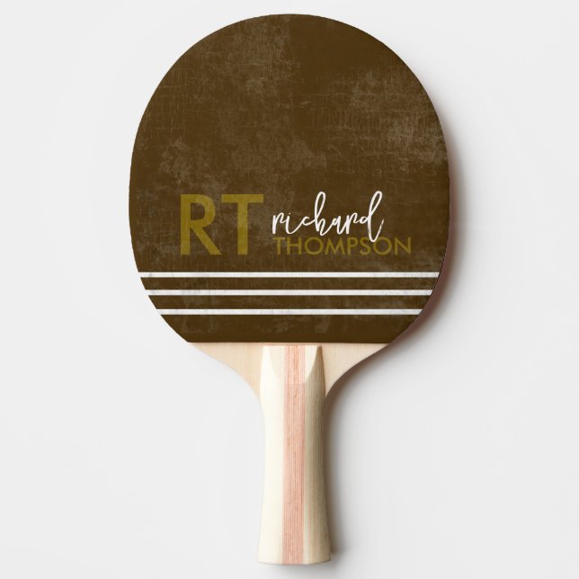 Table Tennis Paddle With Players Name Brown (Front)