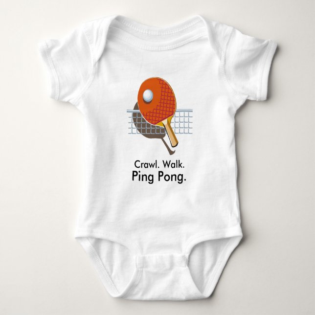 Table Tennis Ping Pong Baby Bodysuit (Front)