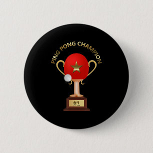 Table Tennis Ping Pong Champion Trophy  6 Cm Round Badge