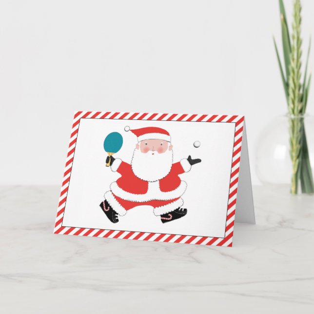 Table Tennis Ping-Pong Christmas Holiday Cards (Front)
