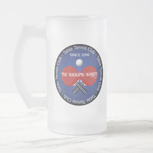 Table Tennis Ping Pong Drinkware Frosted Glass Beer Mug