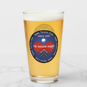 Table Tennis Ping Pong Drinkware Pint Beer Glass