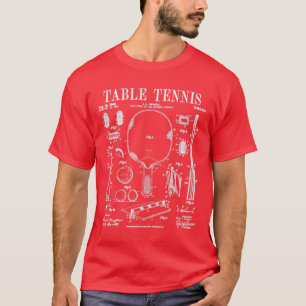 Table Tennis Ping Pong Old Vintage Patent Drawing T-Shirt