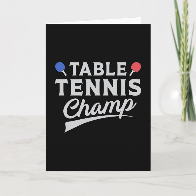 Table Tennis Ping Pong Player Paddle Funny Gift Card (Front)