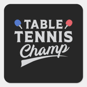 Table Tennis Ping Pong Player Paddle Funny Gift Square Sticker