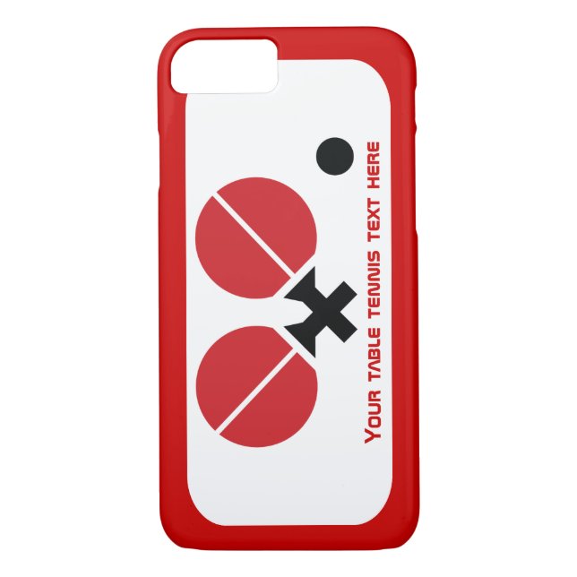 Table tennis ping-pong rackets and ball black, red Case-Mate iPhone case (Back)