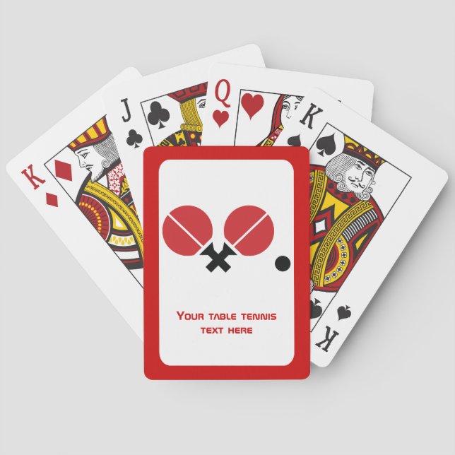 Table tennis ping-pong rackets and ball black, red playing cards (Back)